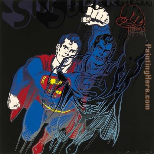 Myths Superman painting - Andy Warhol Myths Superman art painting